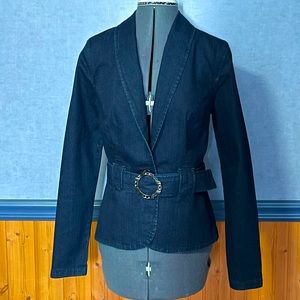 EUC- Belted denim jacket size small